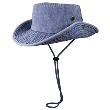 Stylish Gelante Denim Blue Adjustable Bucket Hats for Sun Protection