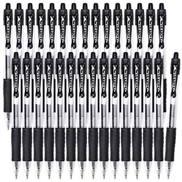 Gel Pens, 30 Pack Black Gel Pen Fine Point - Smooth Writing & Quick Drying (0.7mm)