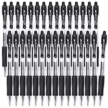 Gel Pens, 30 Pack Black Gel Pen Fine Point - Smooth Writing & Quick Drying (0.7mm)
