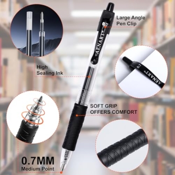 Gel Pens 30 Pack for Smooth Writing | Retractable & Fine Point