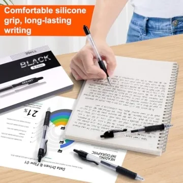 Gel Pens 30 Pack for Smooth Writing | Retractable & Fine Point