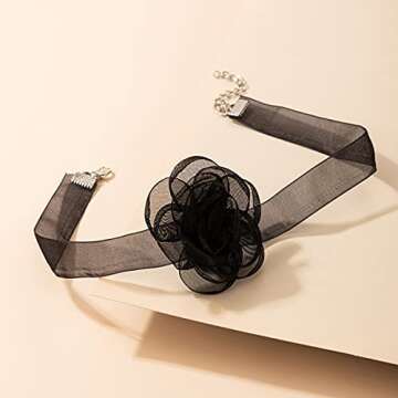 Xerling Gothic Lace Choker for Weddings and Parties