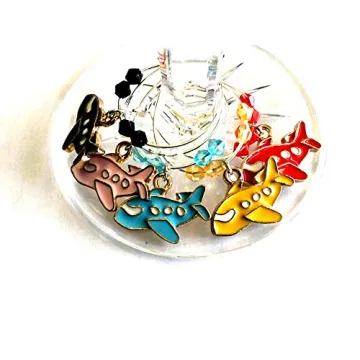 Unique Airplane Wine Charms for Travel Lovers - 5 Pack