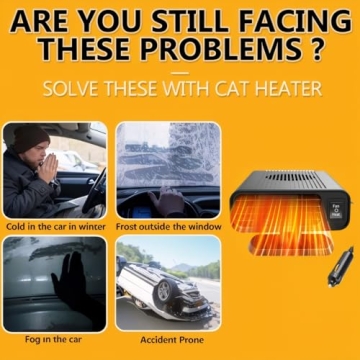 Portable Car Heater -2025 New Upgrade Car Heaters for Vehicle, 12V 150W Multi-Functional Car Defroster Windshield Heater, 2 in 1 Fast Heating and Cooling Fan for Car, Truck, SUV (Black)