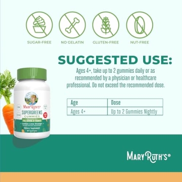 MaryRuth's Super Greens Gummies | Vegan & Sugar Free | 60 Count
