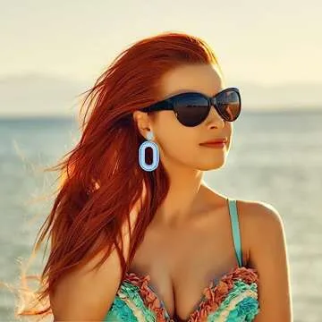 Boho Statement Earrings Beaded Raffia Earrings Lightweight Cute Seed Bead Earrings Square Drop Dangle Earrings Gift for women