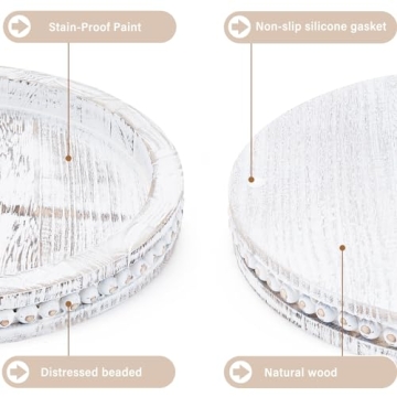 SimpleArt Wooden Coffee Table Tray for Rustic Home Decor