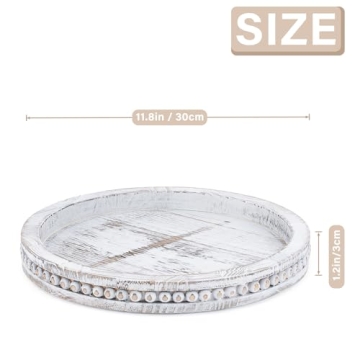 SimpleArt Wooden Coffee Table Tray for Rustic Home Decor