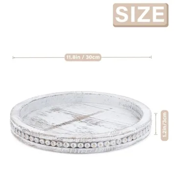 SimpleArt Wooden Coffee Table Tray for Rustic Home Decor