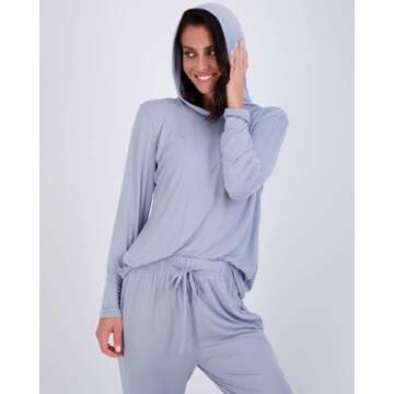 Real Essentials 2 Pack: Women's Super Soft Long Sleeve Sleep Set - Comfortable Lounge Pajama Casual ...
