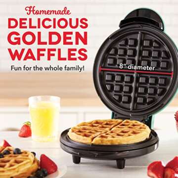 DASH Express 8” Waffle Maker for Waffles, Paninis, Hash Browns + other Breakfast, Lunch, or Snacks...