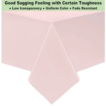 Light Pink Disposable Tablecloths for Events 3 Pack