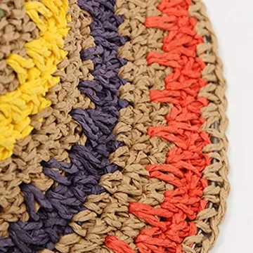 Minache UPF 50+ Colorful Crochet Foldable Straw Hat