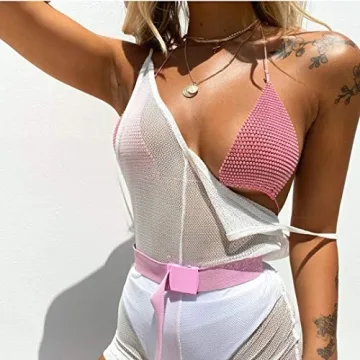 FlyCC Rhinestone Mesh Bikini Top for Festivals & Beach