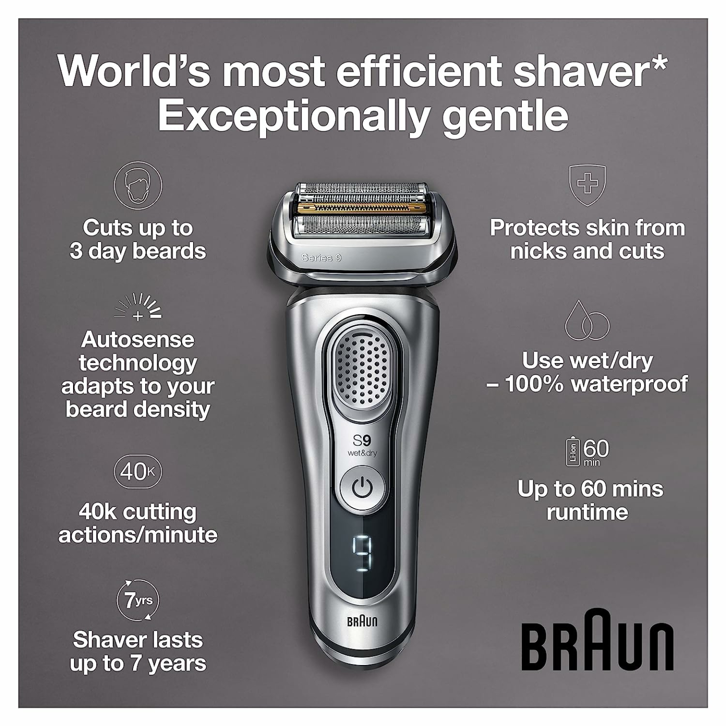 Braun Series 9 9330s Wet & Dry Men's Electric Shaver