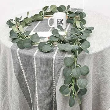 Sunm Boutique Artificial Eucalyptus Vines Faux Eucalyptus Plant Leaves Garland String in Green Indoor Outdoor Wedding Decor Jungle Party Greenery Crowns Wreath