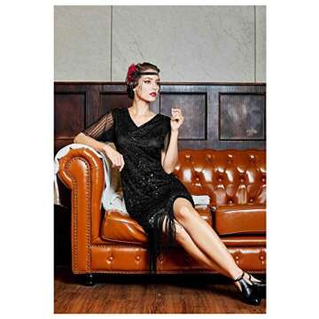 Kayamiya Women's 1920s Gatsby Sequins Cocktail Dress
