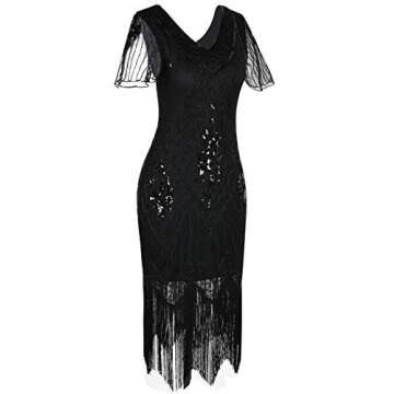 Kayamiya Women's 1920s Gatsby Sequins Cocktail Dress