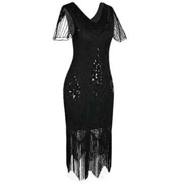 Kayamiya Women's 1920s Gatsby Sequins Cocktail Dress
