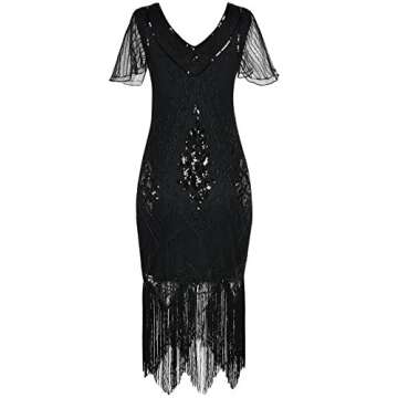 Kayamiya Women's 1920s Gatsby Sequins Cocktail Dress