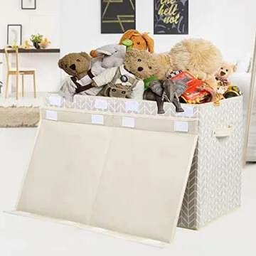 Mayniu Kids Toy Storage Box Chest with Lid, Sturdy Toy Bin Organizer for Kids, Girls, Boys, Living R...