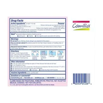 Boiron Camilia Teething Drops for Daytime and Nighttime Relief of Painful or Swollen Gums and Irritability in Babies - 15 Count