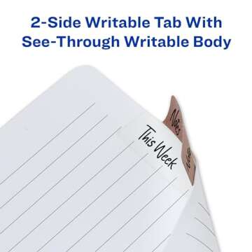 Avery Margin Ultra Tabs, 2.5" x 1", 2-Side Writable, Assorted Metallic, 24 Repositionable Page Tabs (74786)