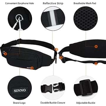 SINNO Fashionable Waterproof Fanny Pack for All Occasions