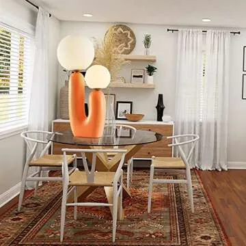 Arturesthome Bedside Nightstand Table Lamp for Living Room Bedroom, Desk Lamp with Light Bulbs, Orange