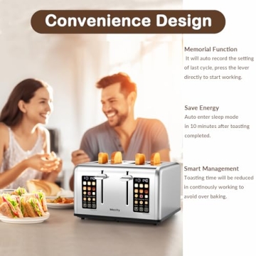 Mecity 4 Slice Smart Toaster Touch Screen Stainless Steel