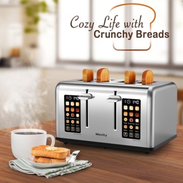 Mecity 4 Slice Smart Toaster Touch Screen Stainless Steel
