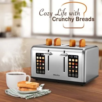 Mecity 4 Slice Smart Toaster Touch Screen Stainless Steel