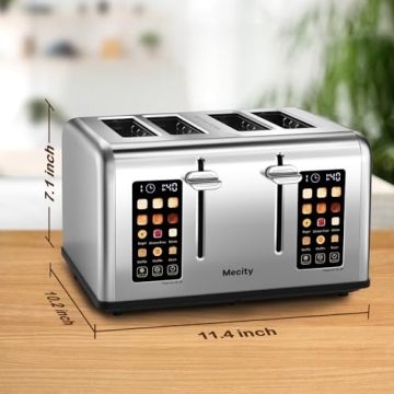 Mecity 4 Slice Smart Toaster Touch Screen Stainless Steel