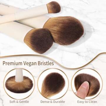 YutimeAura Makeup Brush Set 10pc, Dual-Ended Makeup Brushes For Bronzer, Contour, Eyeshadow, Blush, ...