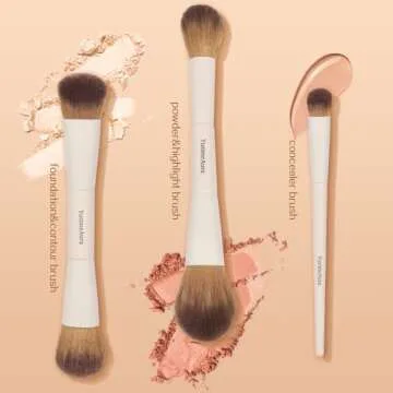 YutimeAura Makeup Brush Set 10pc, Dual-Ended Makeup Brushes For Bronzer, Contour, Eyeshadow, Blush, Concealer & Foundation Application