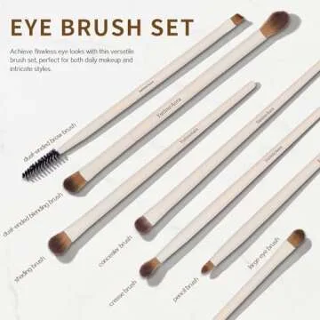 YutimeAura Makeup Brush Set 10pc, Dual-Ended Makeup Brushes For Bronzer, Contour, Eyeshadow, Blush, Concealer & Foundation Application