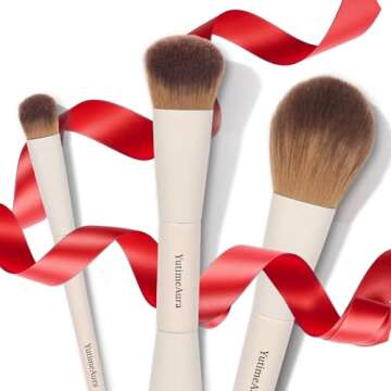 YutimeAura Makeup Brush Set 10pc, Dual-Ended Makeup Brushes For Bronzer, Contour, Eyeshadow, Blush, Concealer & Foundation Application