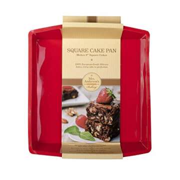 Mrs. Anderson's Baking Silicone 9-Inch Square Cake Pan, BPA Free, Non-Stick European-Grade Silicone,...