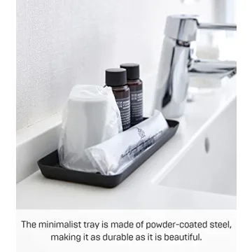 Yamazaki Home Space Saving Vanity Tray Steel - 4" x 8.5" Black