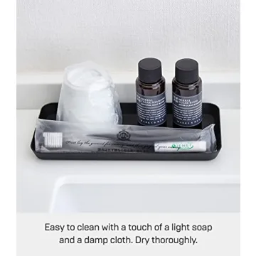 Yamazaki Home Space Saving Vanity Tray Steel - 4" x 8.5" Black