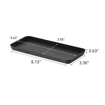 Yamazaki Home Space Saving Vanity Tray Steel - 4" x 8.5" Black