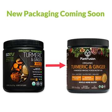 PlantFusion Turmeric and Ginger Drink Mix - Fermented Whole Food Nutrition, Herbal Supplement Powder...