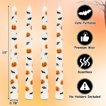 Tuitessine Halloween Taper Candles 10 Inch Candlestick Set