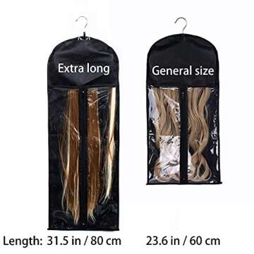 Extra Long Hair Extension Holder with Hanger for Storage