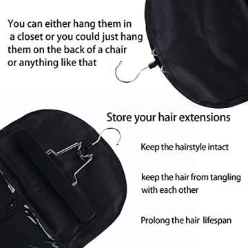 Extra Long Hair Extension Holder with Hanger for Storage