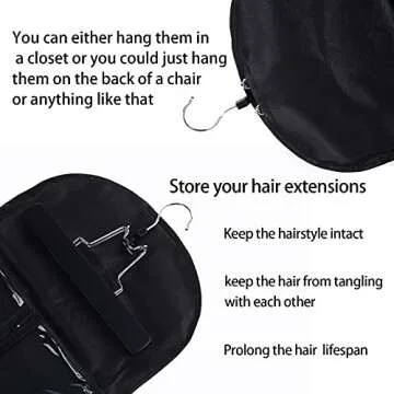 Extra Long Hair Extension Holder with Hanger for Storage