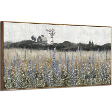 Large Framed Canvas Wall Art for Living Room - Vintage Countryside Landscape