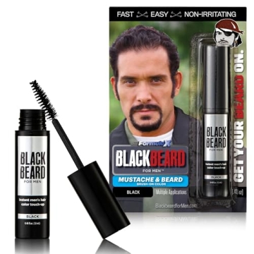 Blackbeard Formula X - Instant Hypoallergenic 1-Day Color for Beard, Mustache, Eyebrows, and Sidebur...