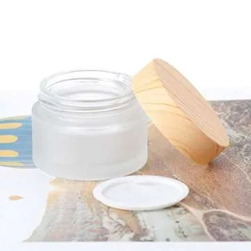 Healthcom 10 Pcs Frosted Glass Cream Jars for Cosmetics