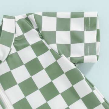 tetyseysh Baby Boy Checkerboard Swimsuit for Summer